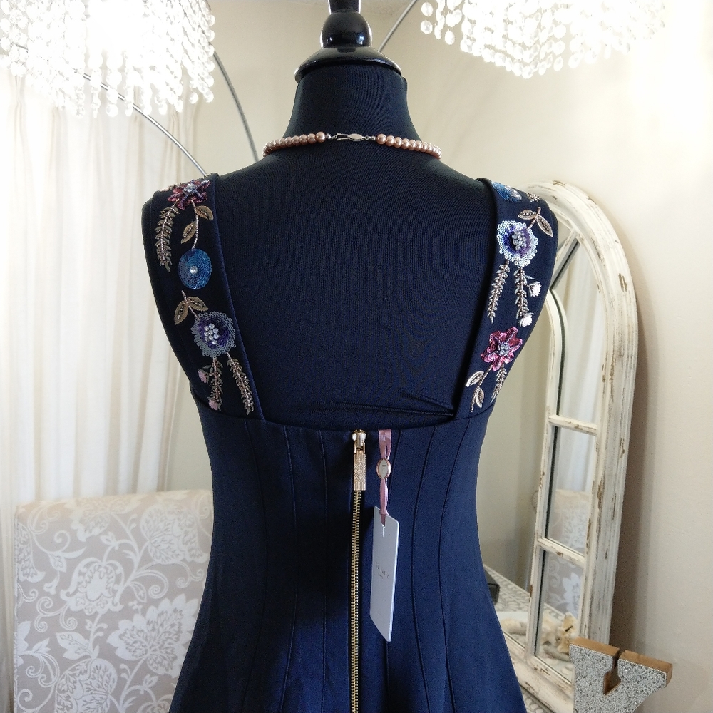 🔥LAST 1🔥NWT TED BAKER JANETA ELEGANT MIDI DRESS - Picture 6 of 14